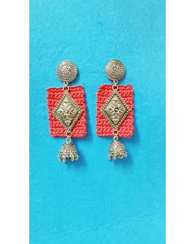 Happy Threads Crochet Earrings- Peach